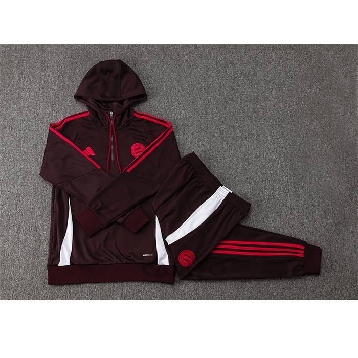 Tuta da Track di Felpa Bayern Monaco Bambino 2024-2025 Rosso Scuro